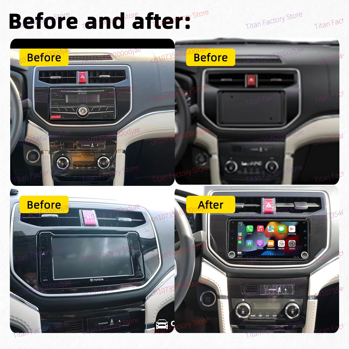 7 "شاشة أندرويد سيارة الوسائط المتعددة 2Din راديو لتويوتا راش 2017-2024 اللاسلكية Carplay أندرويد السيارات رئيس وحدة ستيريو لتحديد المواقع BT WIFI #3