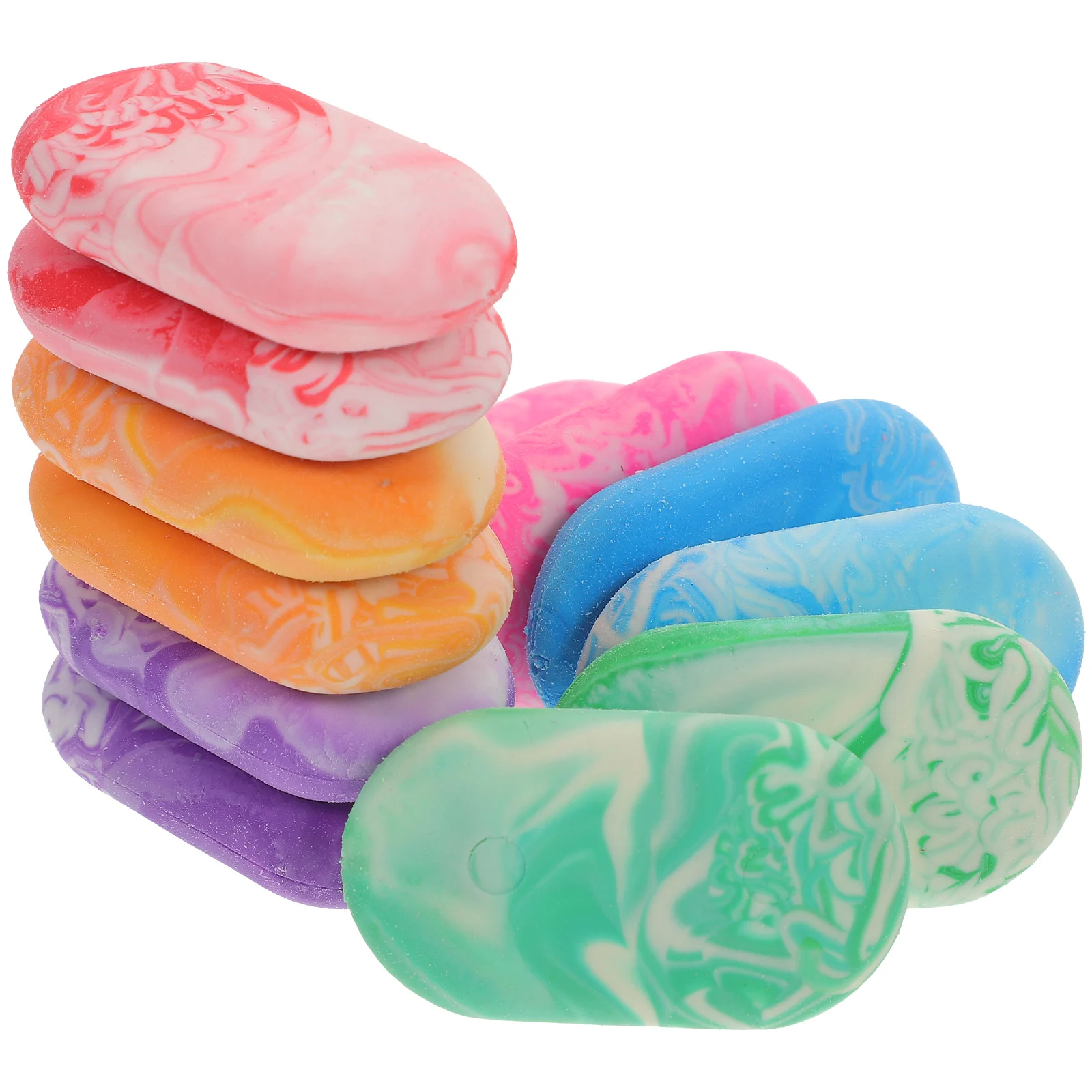 

12pcs Marble Pattern Erasers Cute Small Adorable Delicate Gifts For Kids Students Mixed Color TPR Material Smooth Erase Without
