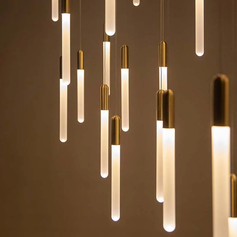 Plafonnier LED suspendu au design minimaliste moderne, éclairage d'intérieur, luminaire décoratif de plafond, idéal pour un salon, des escaliers ou un grenier