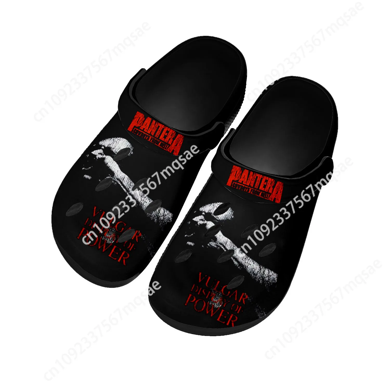 Pantera Metal Band Pop Home Clogs Custom Water Shoes Mens Womens Teenager Shoe Garden Clog Breathable Beach Hole Slippers Black