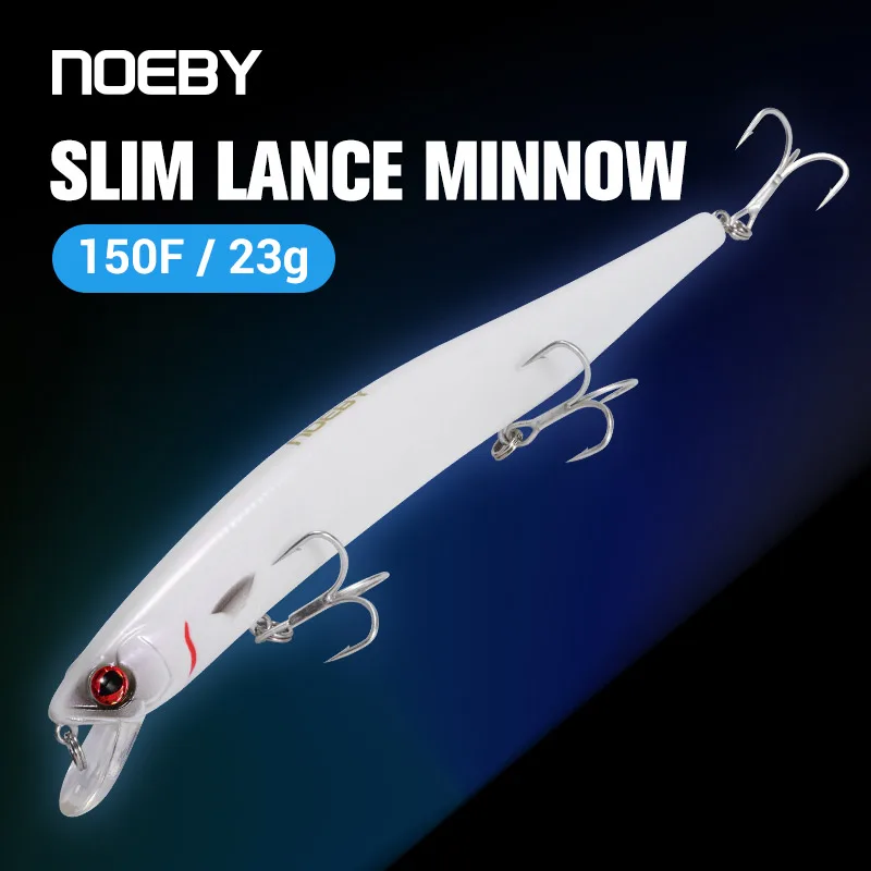 Noeby Slim Lance Minnow 150Mm 23G Wobbler Galleggiante Per Lanci Lunghi Da Riva, Esche Artificiali Dure Per Spigola E Pesca In Acqua Salata