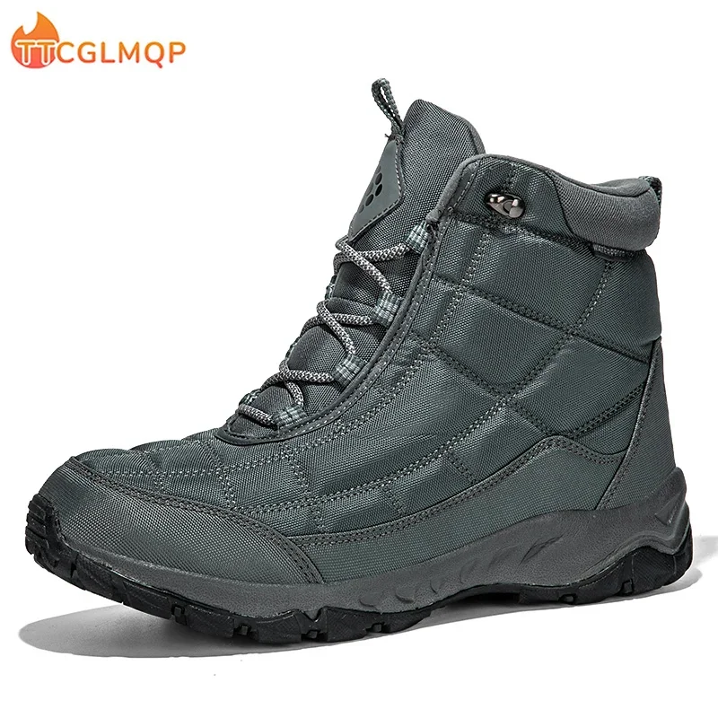 

Large Size Winter Men's Boots Warm Plush Ankle Boots Sweat Wicking High-Top Warm Snow Boots Outdoor Sneakers Winter Men's Shoes