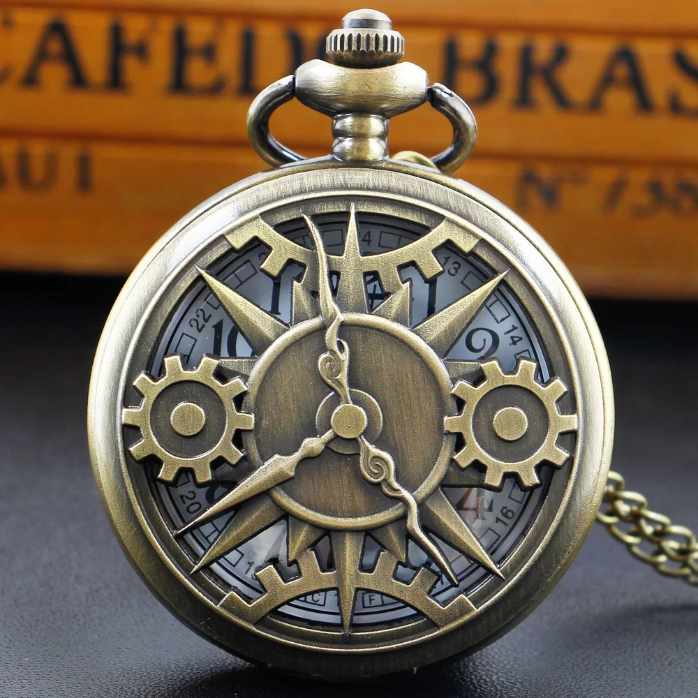 New Digital Gear Hollow Quartz Pocket Watch Best Holiday Gift High Quality Men's Necklace Pendant Women's Gift