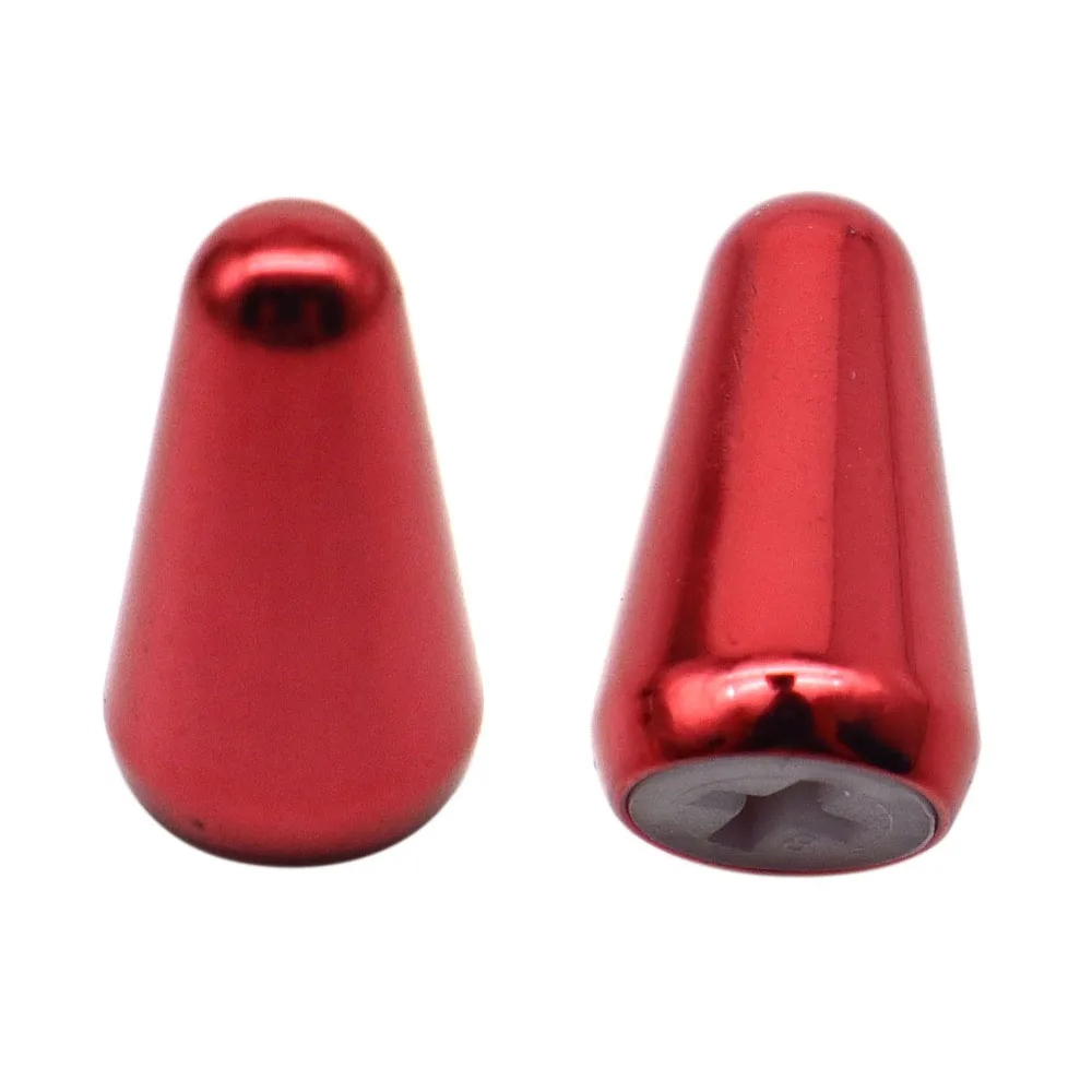 3 Stück Aluminium-Gitarrenknöpfe und 2 Stück Gitarrenschalterspitze aus Messing und Metall für Gitarrenzubehör – Detail 19