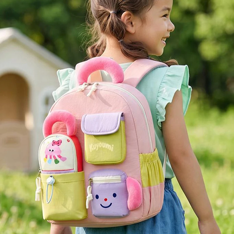 Fashion Cartoon Kindergarten Backpack Cute Princess Kids School Bag Large Capacity Multi Pocket Lightweight Children Daypack