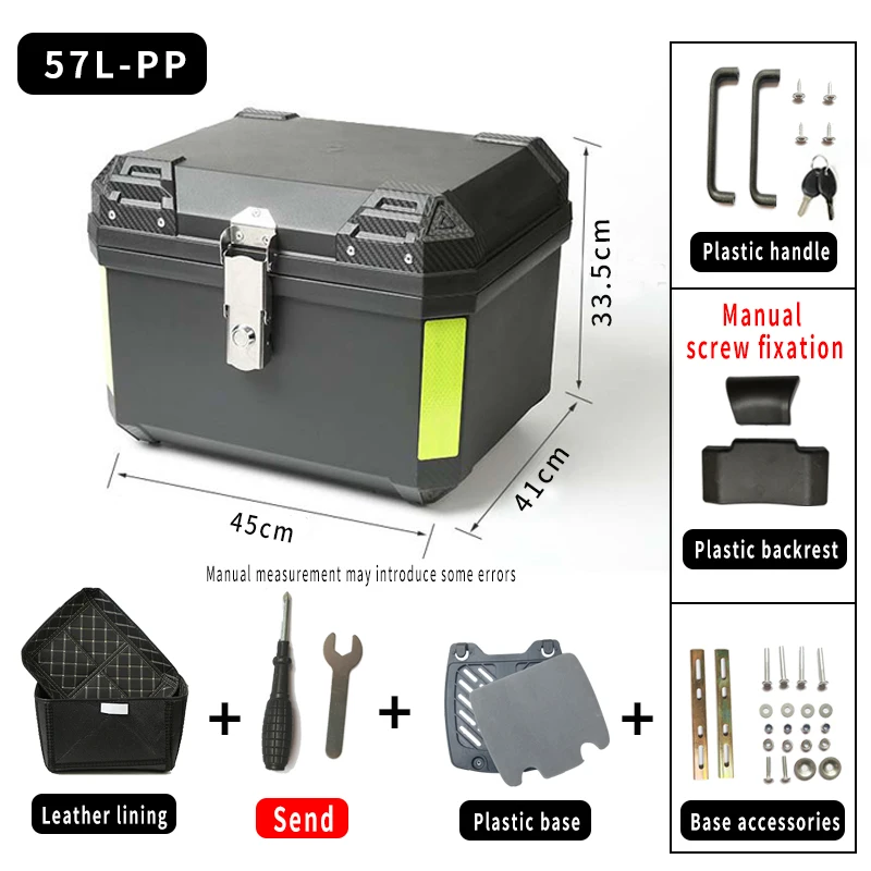 45L57L Motor Kofferbak Helm Box Universele Motor Top Case ABS Staart Box Achterbagage Case Waterdichte Toolbox Met Veilig Slot