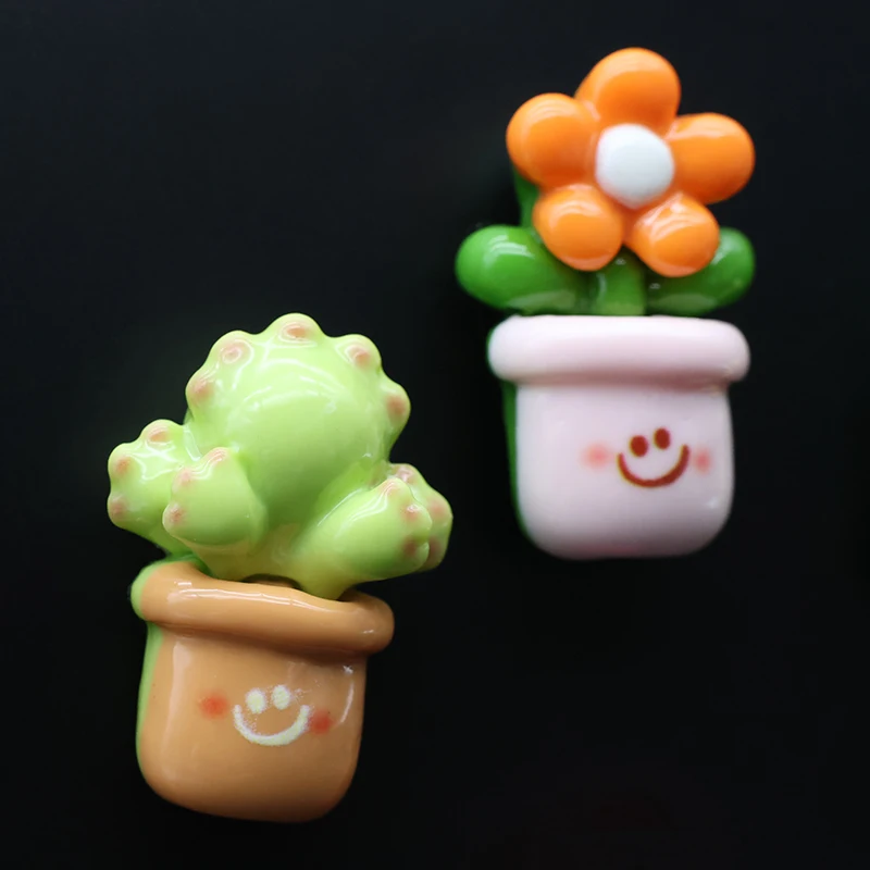 Succulent Plants Fridge Magnets Lovely Flower Cactus Little Red Flower Strong Magnetism Home Decor DIY Charm Gift Cartoon Office