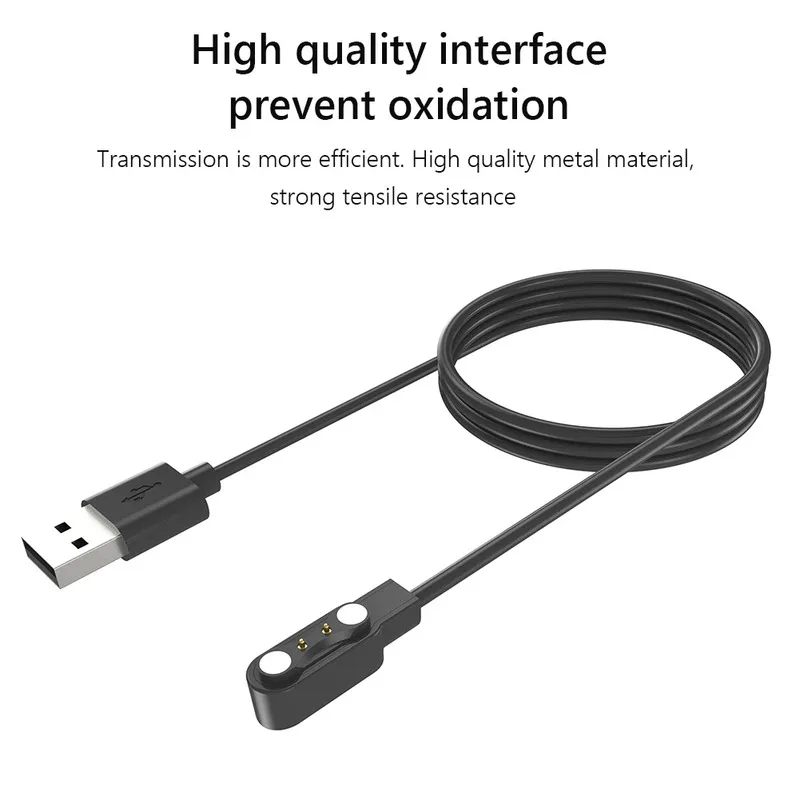 شاحن ساعة ذكية مغناطيسي حماية متعددة USB 2 Pin سلك شحن 1 متر سوار ذكي كابل شحن لـ Zeblaze Vibe 7 Pro