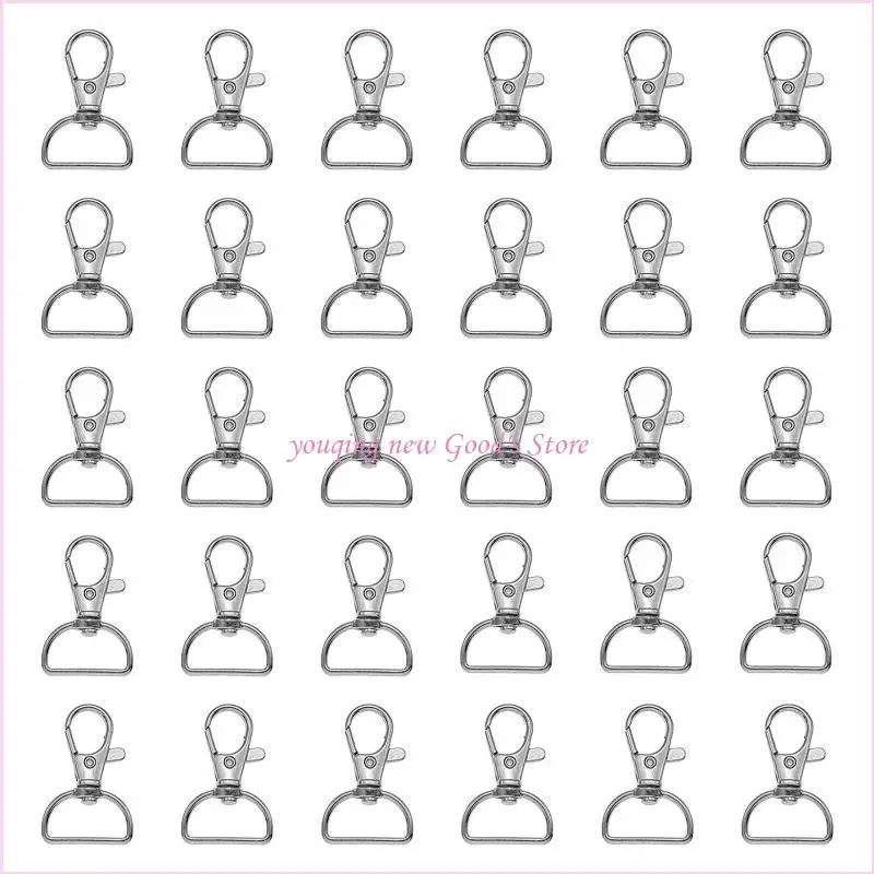 

57QA 30 Pcs Clasps Lanyard Hooks for Key Chain Clip Hooks Lobster Claw Clasp for DIY Keychain Sewing Projects
