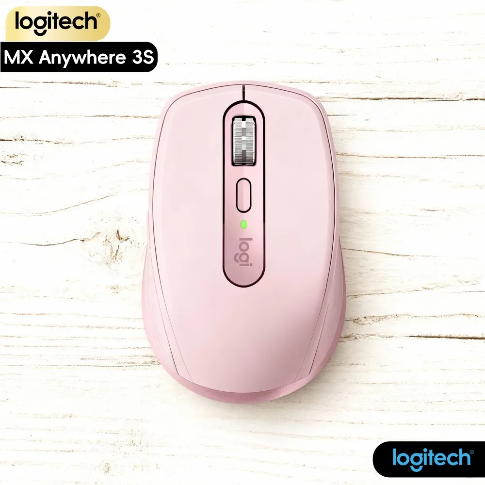 High-Precision Logitech MX Anywhere 3S - 8K DPI, Hyper-Scroll, Silent Click, Anti-Slip Grip, USB-C Quick Charge For Work