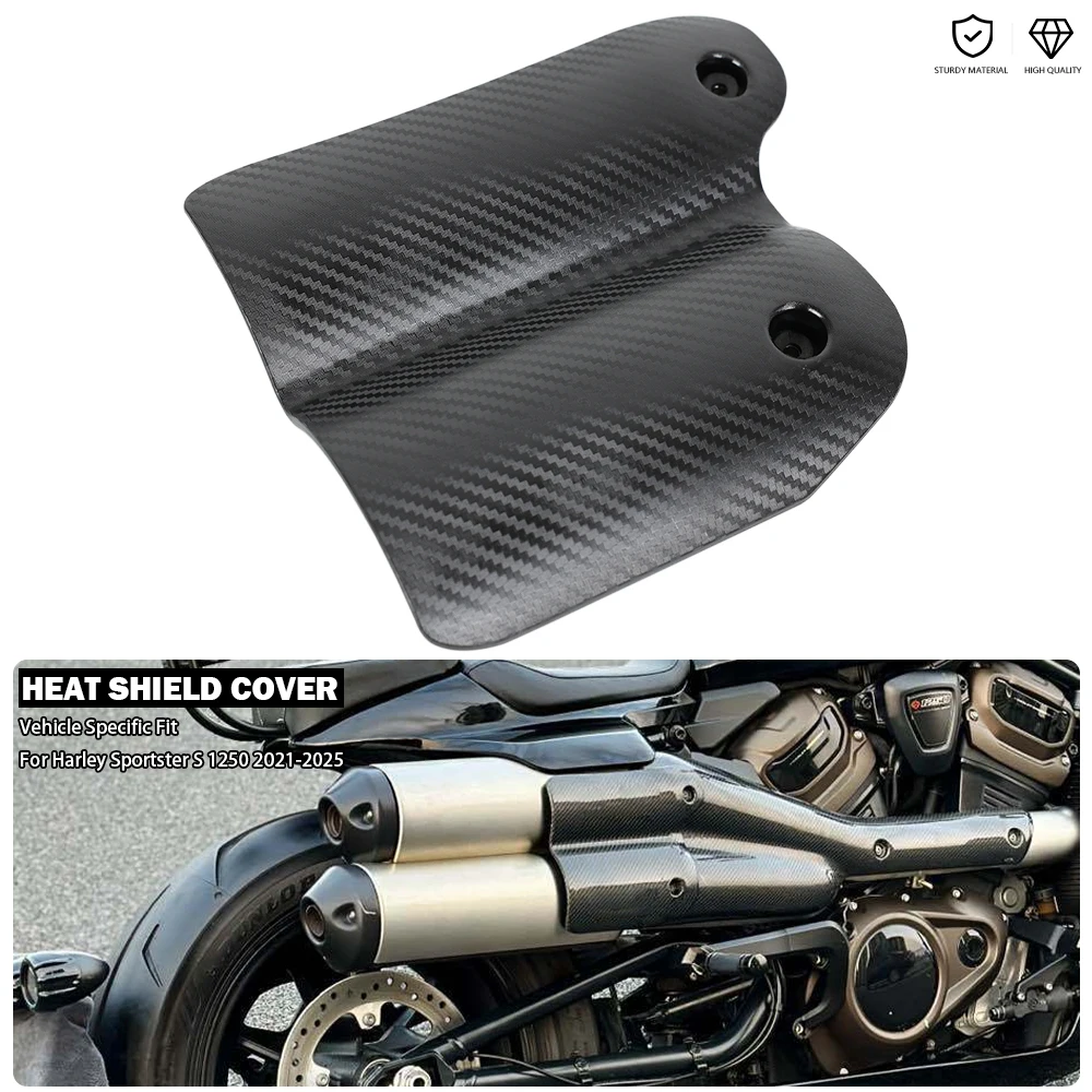 ABS Carbon Exhaust Shield Insert Rear Passenger Heat Shield Trim Cover Fits For Harley Sportster S 1250 RH1250S RH1250 2021-2025