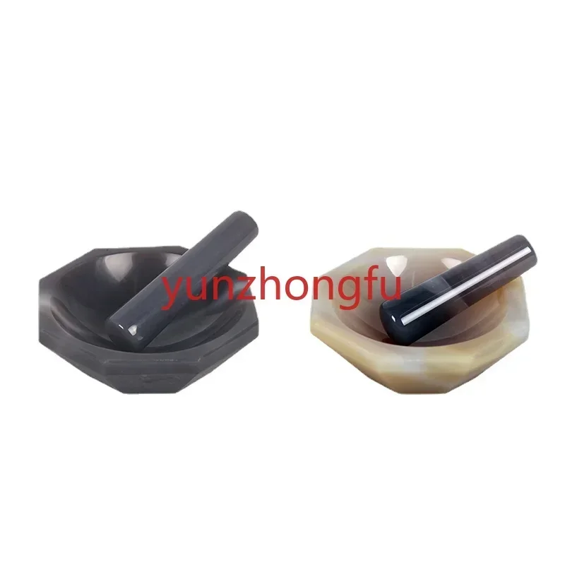 Natural agate mortar first-class high-quality wear-resistant rod inner diameter 40mm-100mm mortar rod laboratory