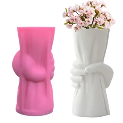 Hand held bouquet vase epoxy resin silicone mold Hand held vase concrete cement mold Home decoration Hand held vase gypsum mold