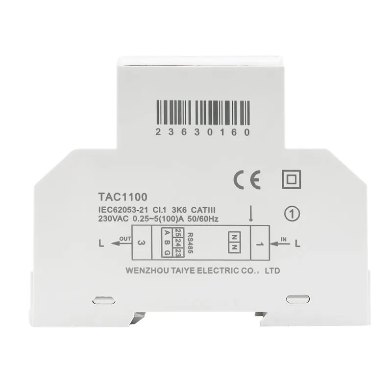 100A Single Phase 230V Din Rail Meter Electricity Kwh Meter Multi-function Energy Meter RS485 Modbus RTU Meter TAC1100