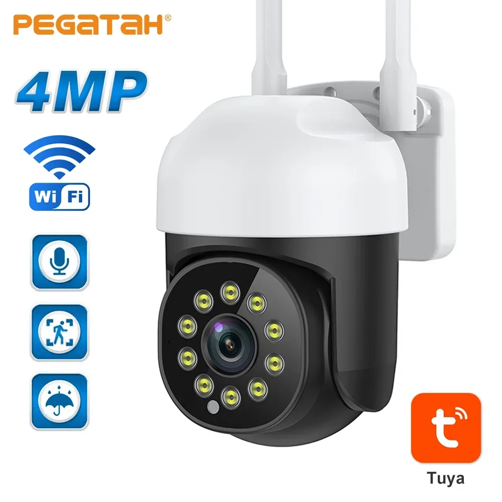 

Tuya Wireless Outdoor Camera 4x Zoom Surveillance Cameras with Wifi 2-Way Audio IP Camera For Smart Home Security Protection