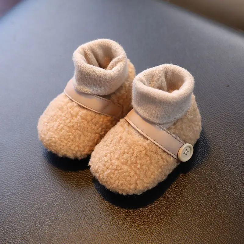 

Soft Sole Infant Autumn Winter Thermal Fleece Lined Anti Slip Baby Footwear for 3-12 Months​