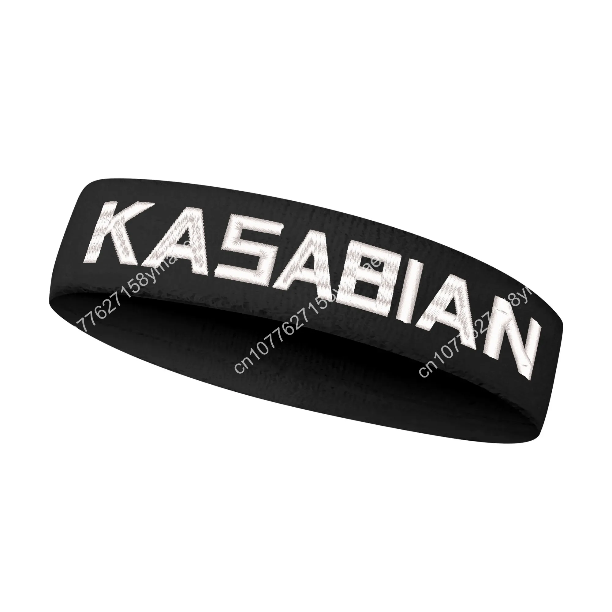 Kasabian Band Embroidered Sports Headband Mens Womens Sweatband Bandana Fitness Sweat Absorb Band DIY Name & Team Name & Colors