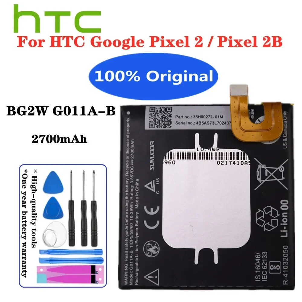 2700mAh BG2W G011A-B 100% Original Battery For HTC Google Pixel 2 Pixel 2B Pixel2 Pixel2B Mobile Phone Batteries Battery + Tools