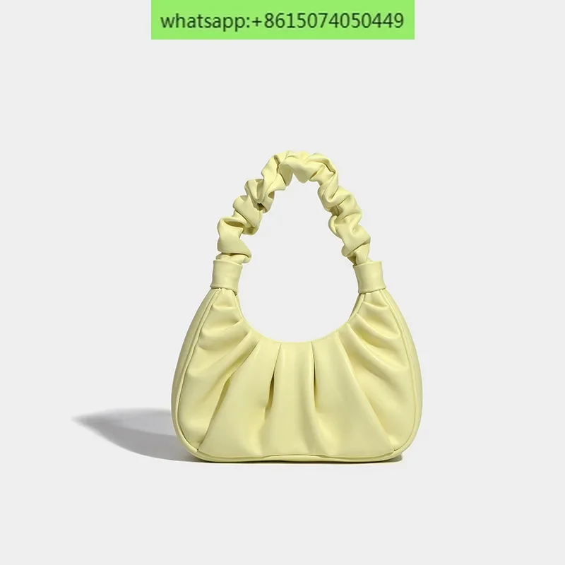 Fashion underarm handbag texture niche design Joker casual pleated cloud bag