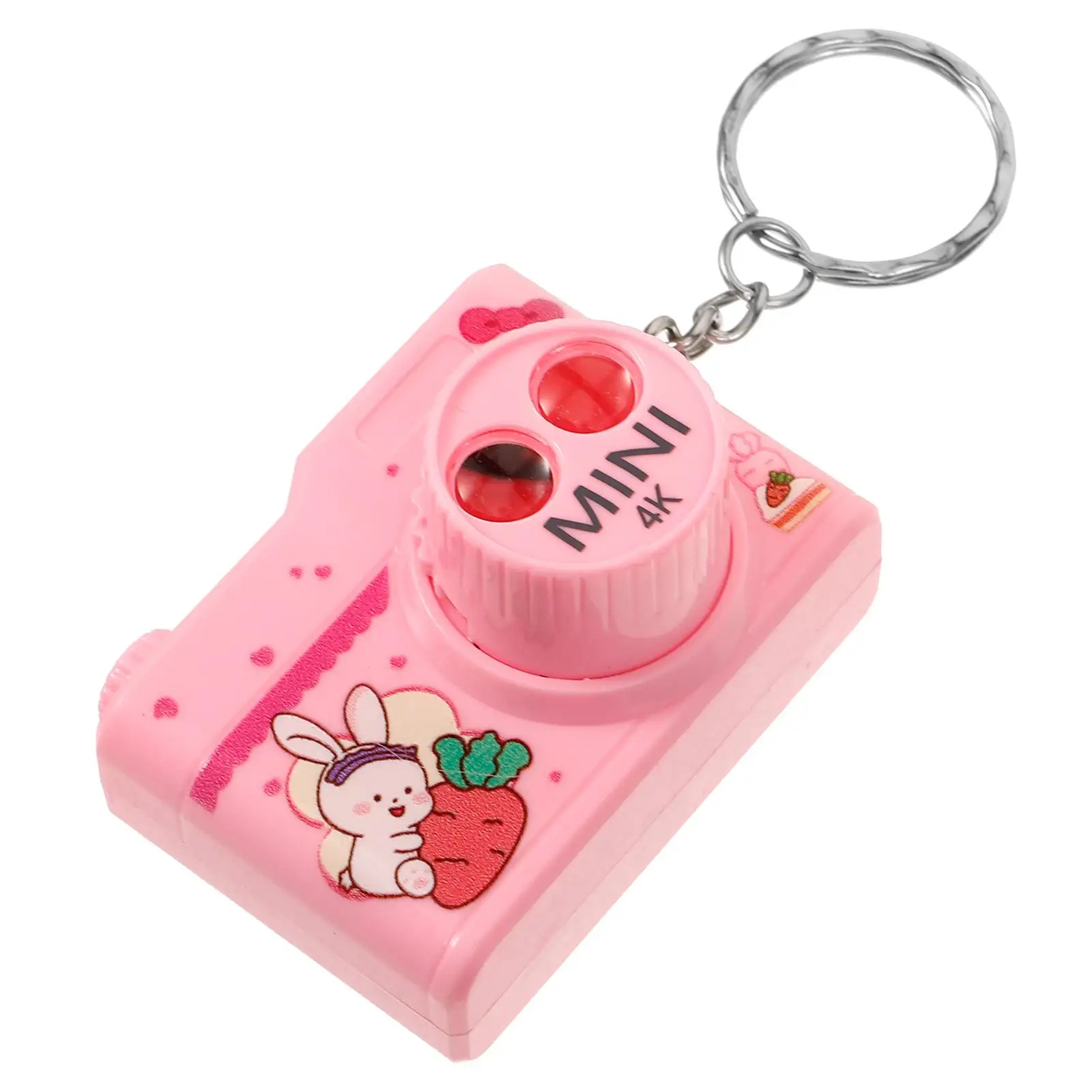 

Camera Projection Keychain Mini Lovely Cartoon Decorative Ring Plastic Multi Function Small Pink Sweet Charm Adorable Bag