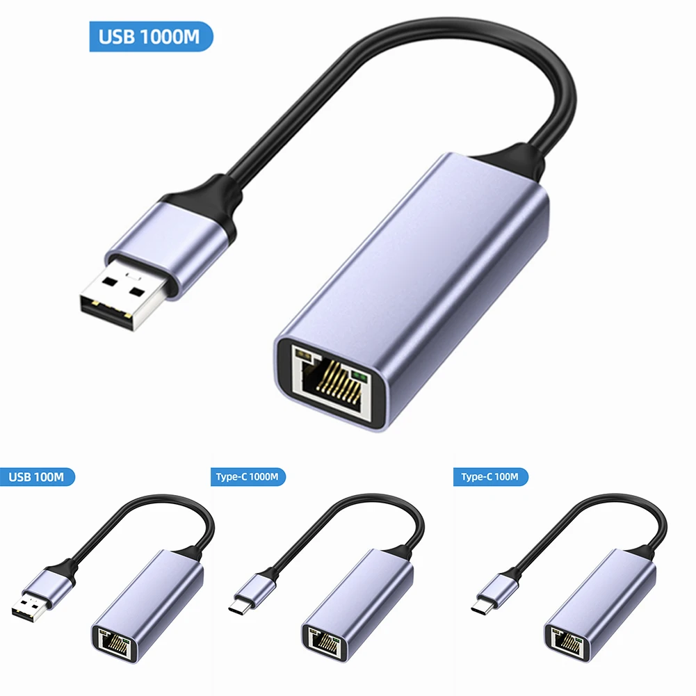 USB Internet Adapter 1000Mbps PC RJ45 USB 3.0 Gigabit 100Mbps/1000Mbps USB LAN adapter Type-C Gigabit 2.5G for Laptop/Tv Box