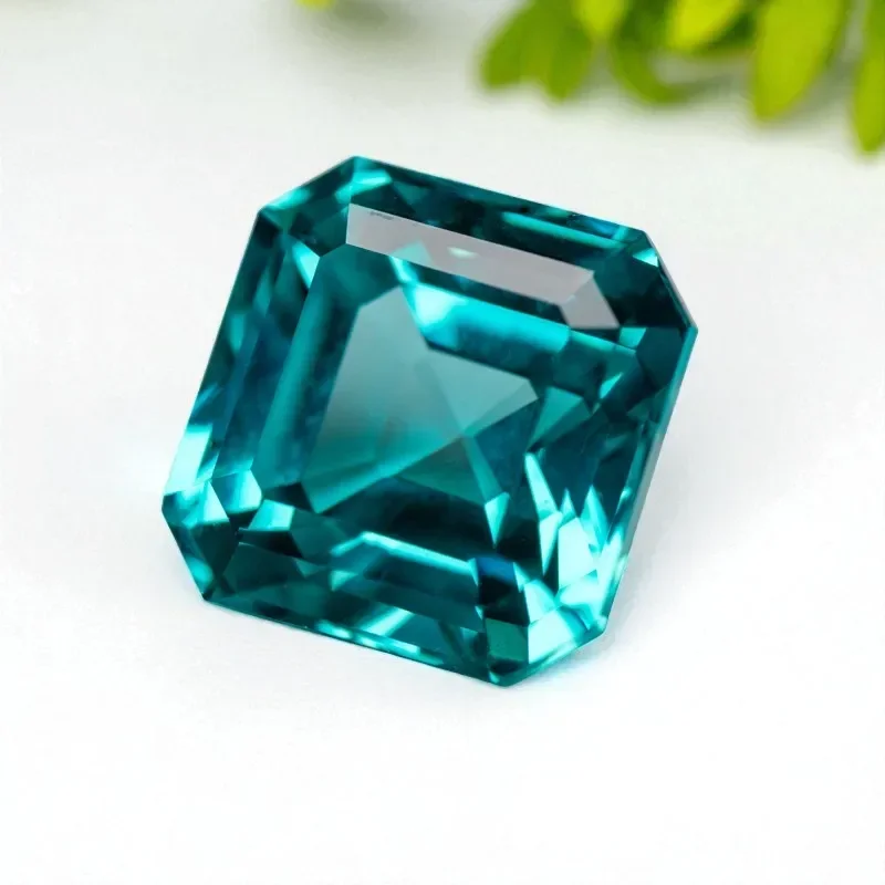 

Lab Grown Sapphire Paraiba Asscher Cut Shape VVS1 Charms Diy Advanced Jewelry Making Materials Selectable Certificate