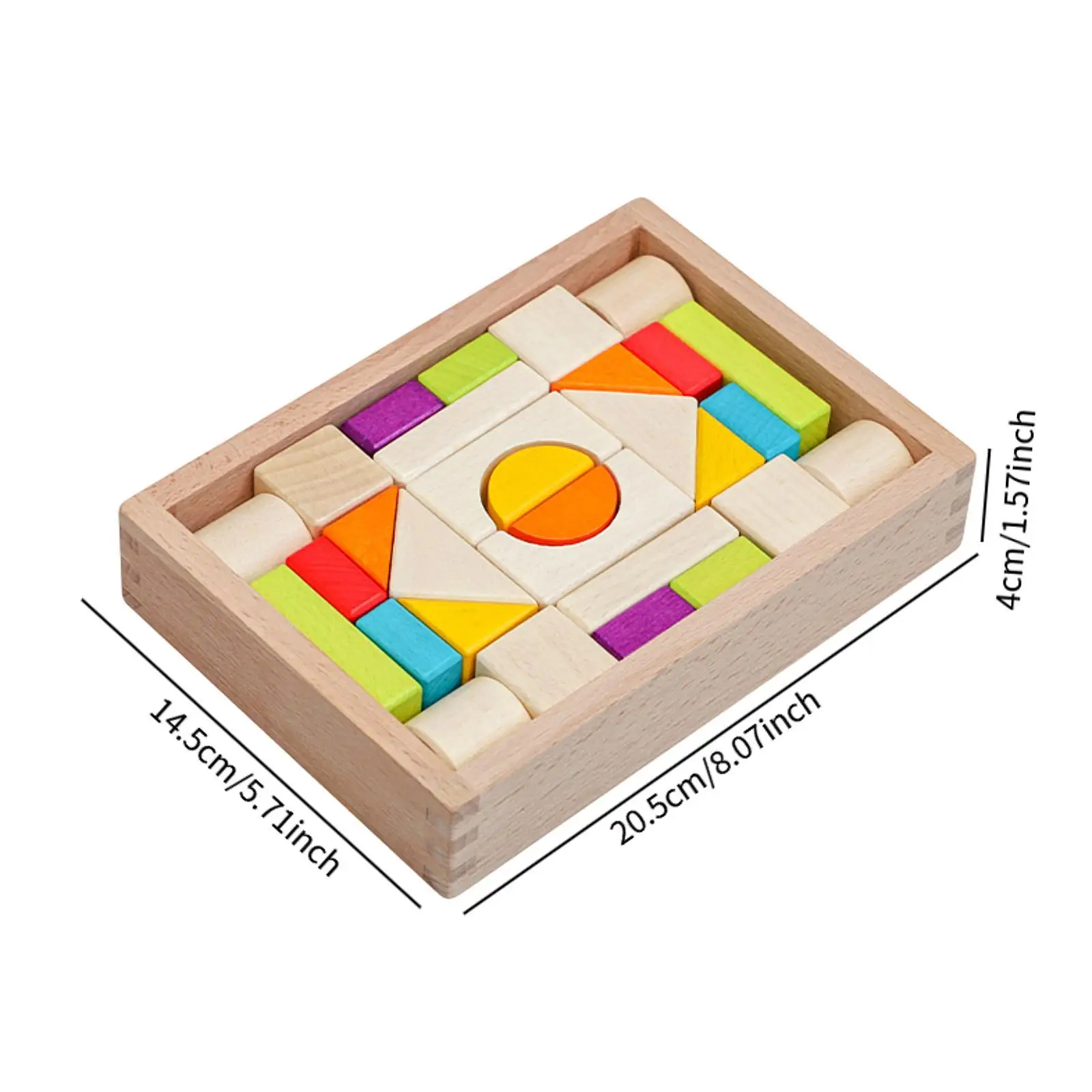 Caja de almacenamiento de bloques de madera, coordinación mano-ojo interactiva, juguete educativo, juguetes apilables para niños de 1 a 3 años, regalo de cumpleaños