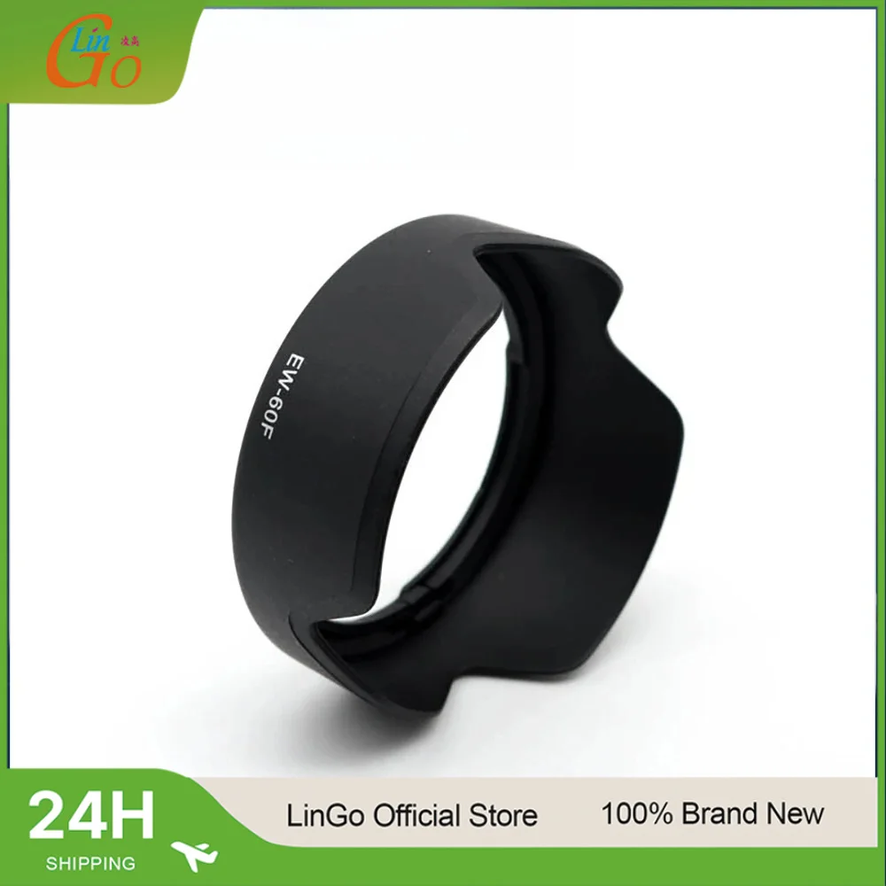 LinGo  Camera Lens Hood EW-60F Bayonet Mount For Canon M5 M6 With EF-M 18-150mm f/3.5-6.3 IS STM 55mm Lens