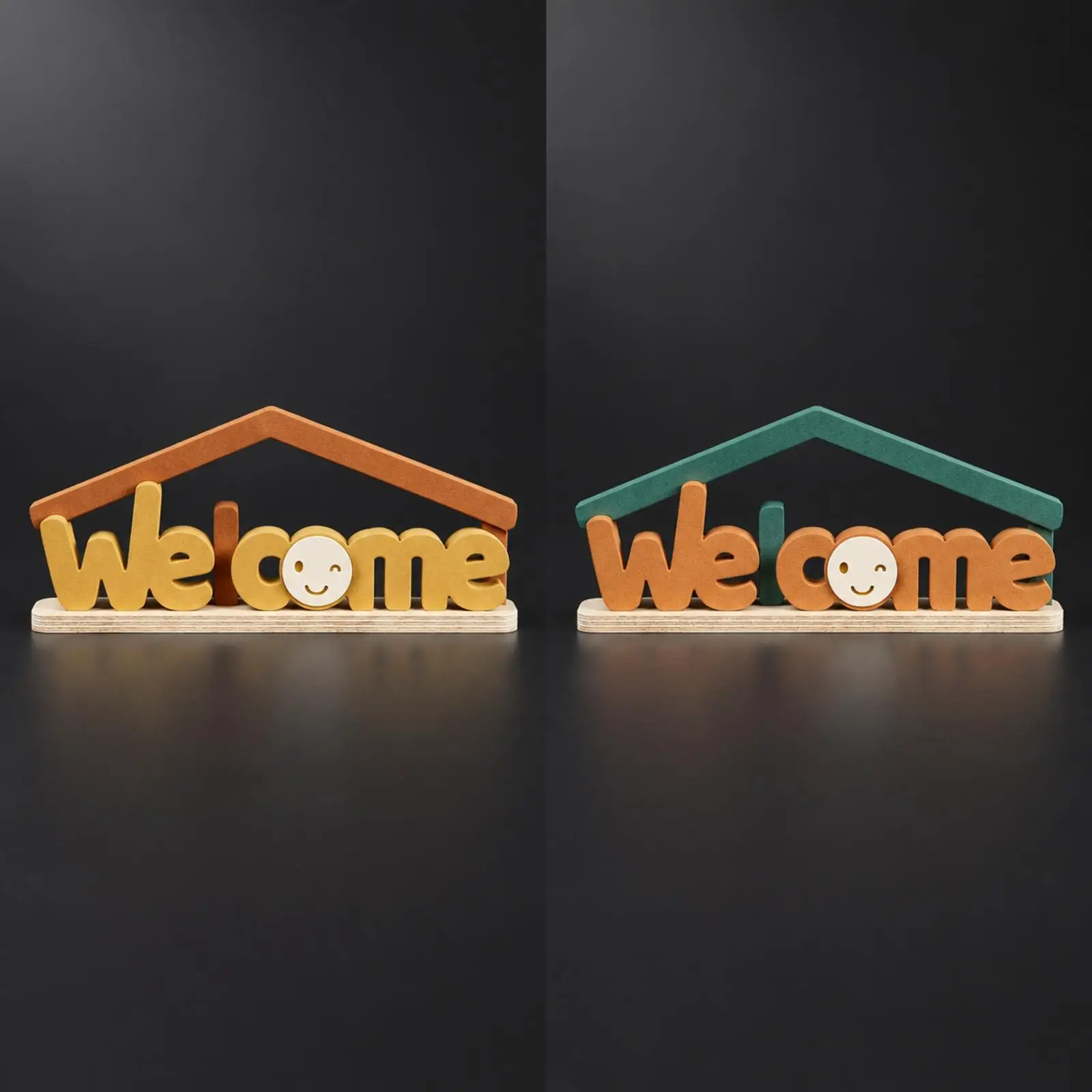 Wooden Desktop Welcome Sign Decorative Rustic Wood Table Sign Freestanding Welcome Plaque Versatile Decoration Cheerful