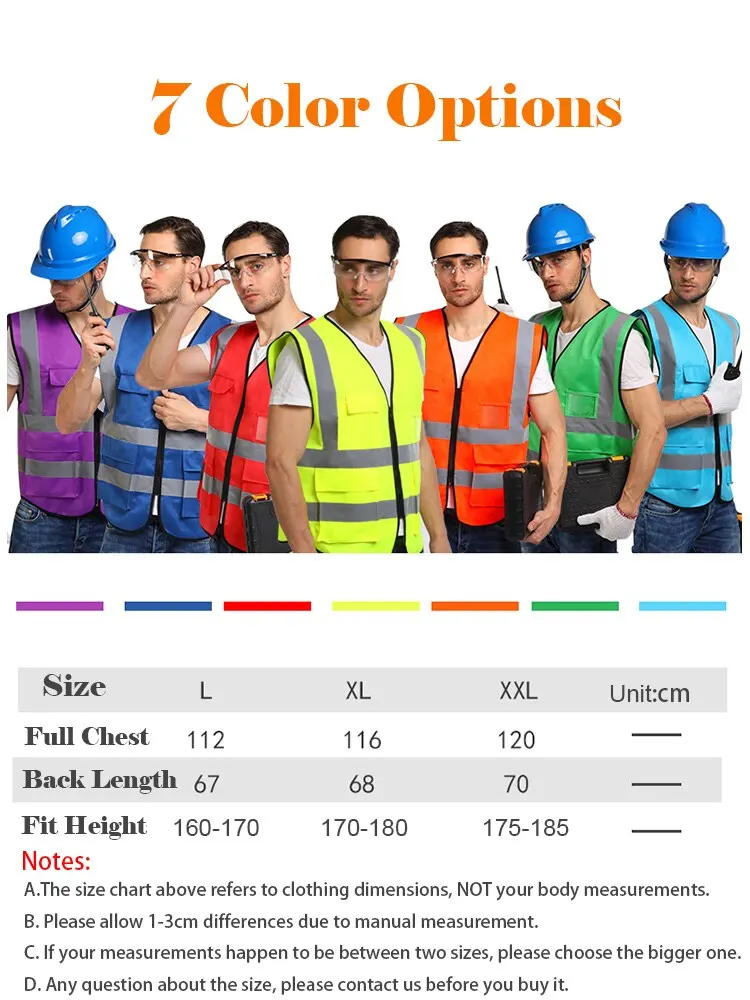 Reflecterend veiligheidsvest met hoge zichtbaarheid voor heren Vest Hi Vis Multi Pockets Werkkleding Mesh Werkvest Paars