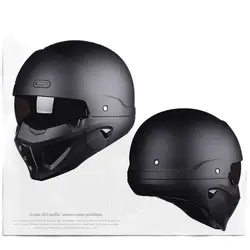 Vintage Open Helmet Full Face Casque  Chopper Bobble Style Motorbike Casco Moto 3/4 Jet Wind Face Shied Dot Approved