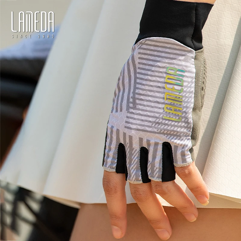 LAMEDA Summer New Cycling Short Finger Gloves Breathable and Shock Absorbing Half Finger Road Bicycle Mountainous Bicycle Equipm