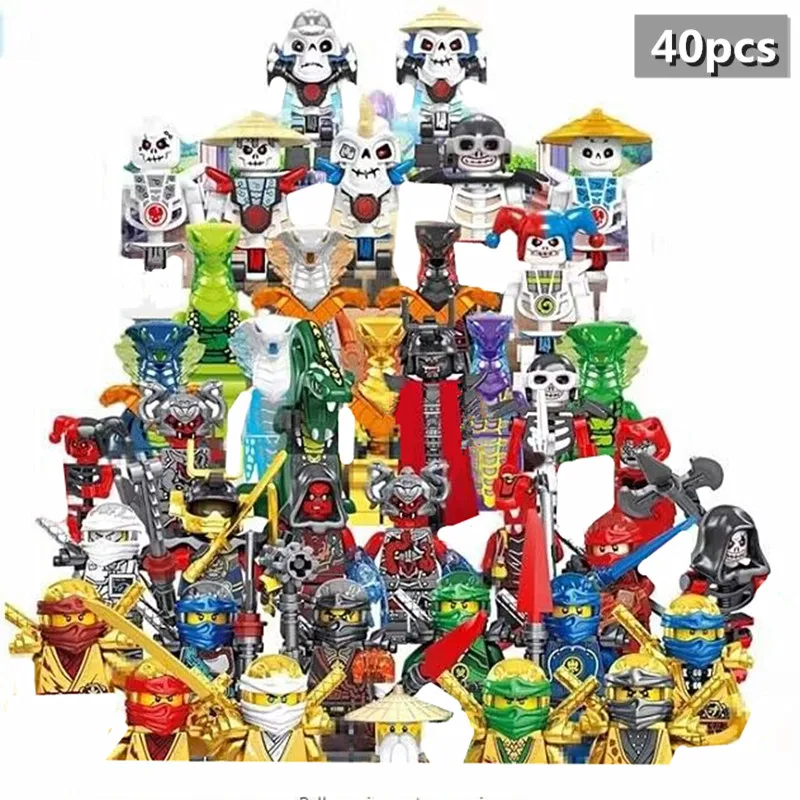 40/56Pcs Masters of Spinjitzu Jay Cole Kai Zane Lloyd Mini Doll Figure Building Block Bricks Kids Toys For Children Gifts