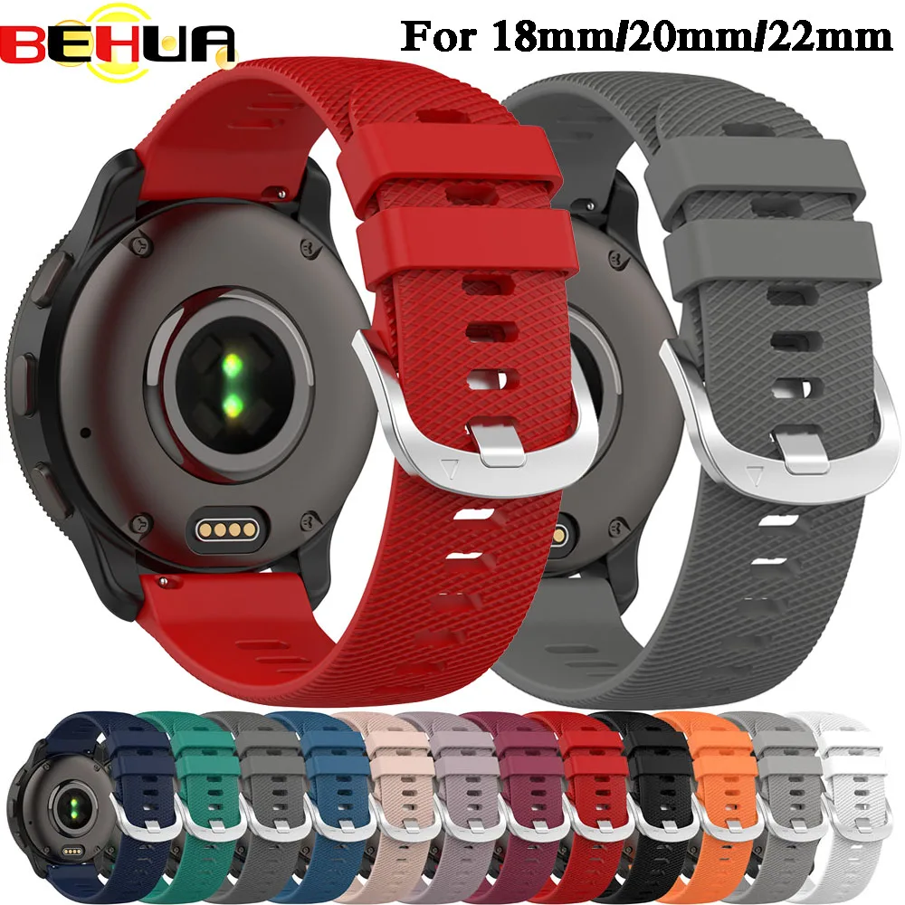 BEHUA 18 مللي متر/20 مللي متر/22 مللي متر الفرقة ل Garmin Forerunner 255 265 255S 265S SmartWatch حزام الرياضة معصمه اكسسوارات سهلة صالح سوار