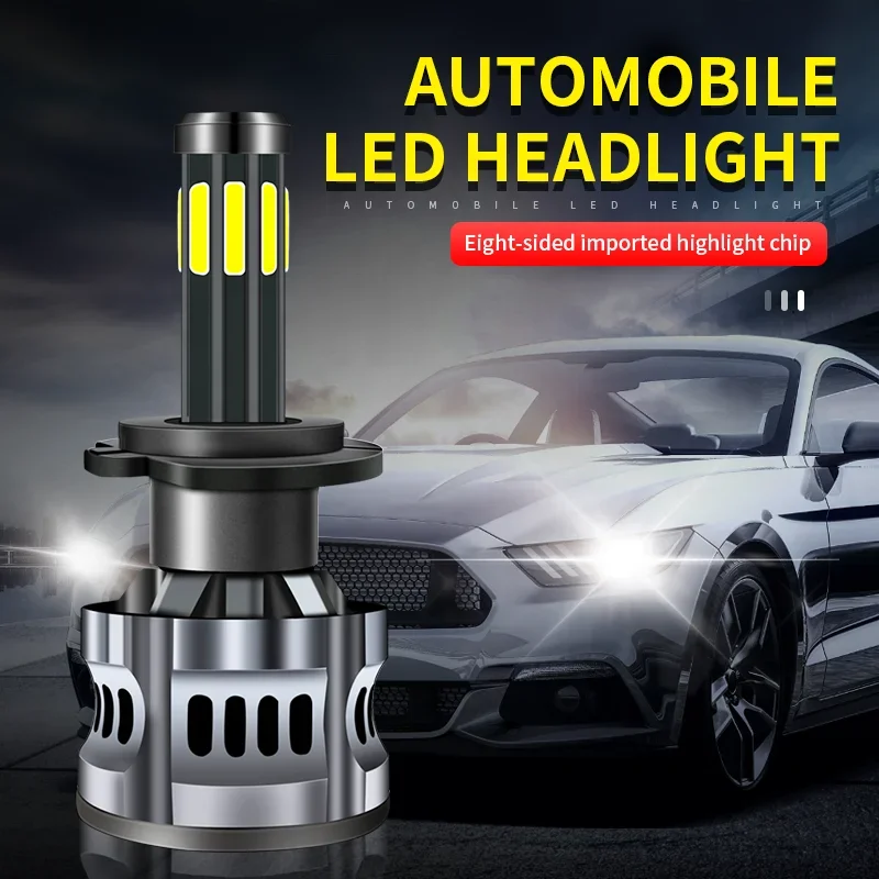 360 degree 8 Sides Car Headlights H1 H3 H7 H4 9005 HB3 9006 HB4 H8 H11 9012 881 COB LED lights for Auto headlamps of Fog  Bulbs