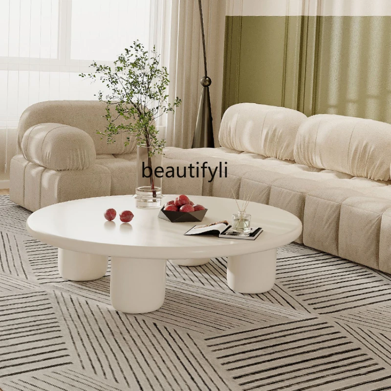 CXH round Tea Table Sofa Combination Modern Minimalist Living Room Internet-Popular Homestay Quiet Style Small Apartment