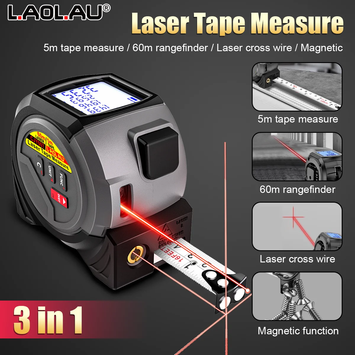 CJY007 3 in 1 Laser Rangefinde - Industrial Laser Alignment Tool recension och pris