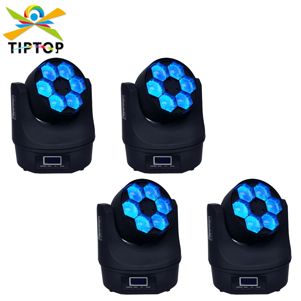 Big Discount Price 4XLOT Mini Bee Eye Led Moving Head Light 6x15W High Power RGBW 4in1 Led DMX Stage Lighting 11/14 DMX Channel