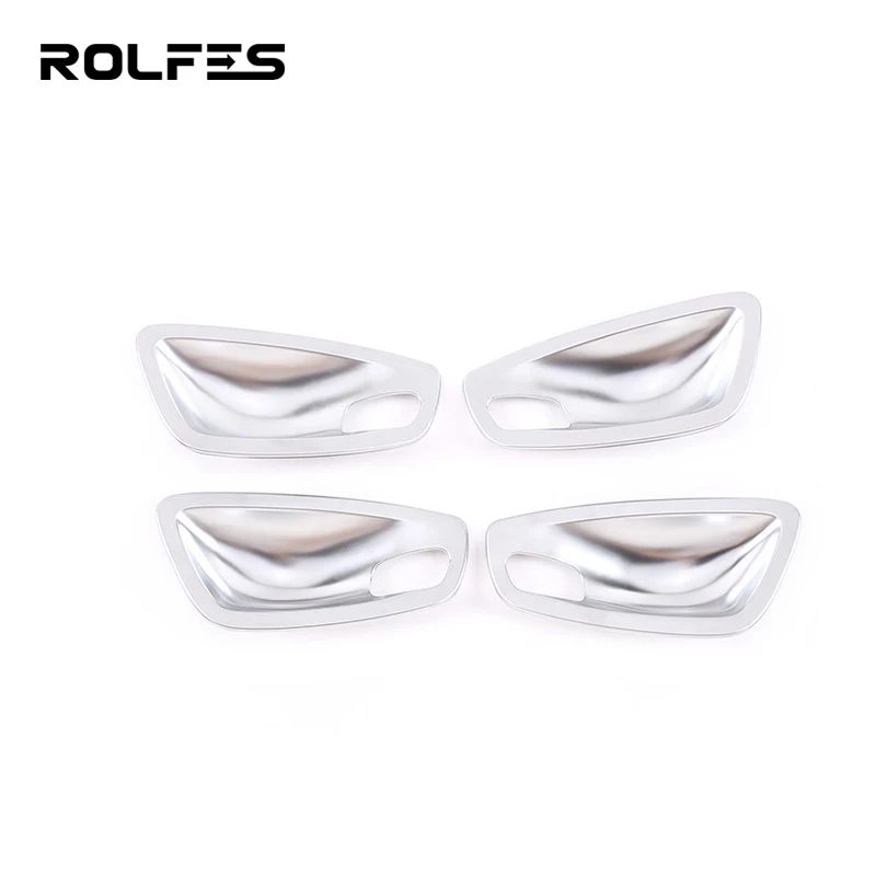 ROLFES 4Pcs/Set Car Inner Door Handle Bowl Cover Trim Stickers Frame For BMW 1 Series E81 2007-2011 Auto Interior Accessories