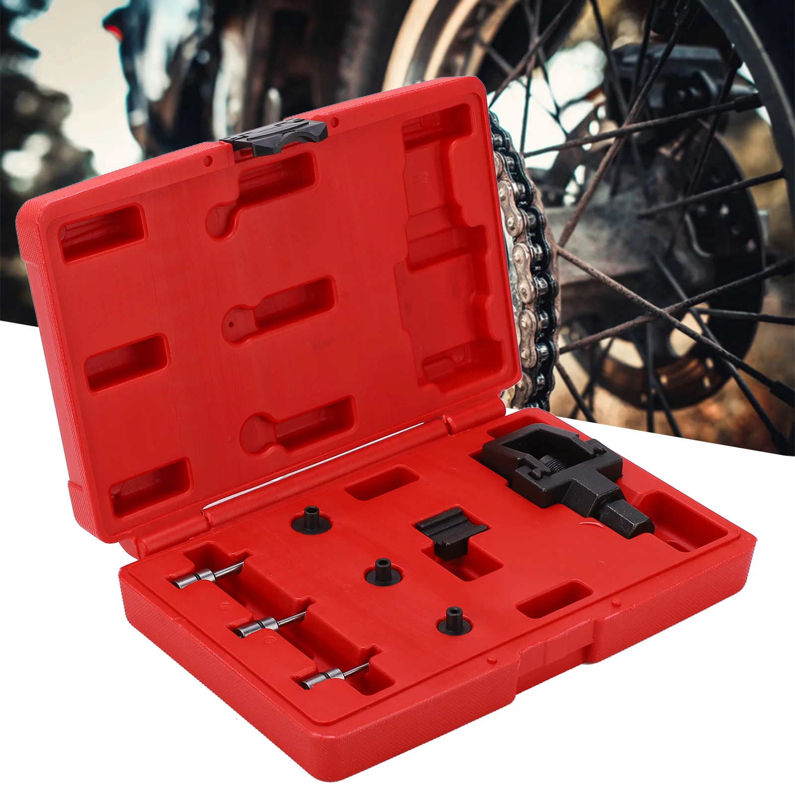 Motorcycle Car Drive Cam Chain Splitter Breaker with Riveting Tool Set Chain Breaker Kit Chain Splitter Chain Splitter Set