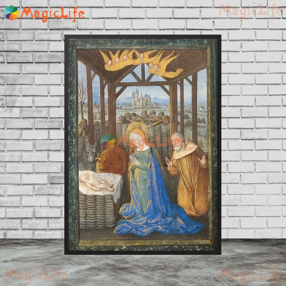 The Nativity of Jesus Christianity Jesus Posters Wall Pictures For Living Room Vintage Poster Wall Art Canvas Painting Unframed
