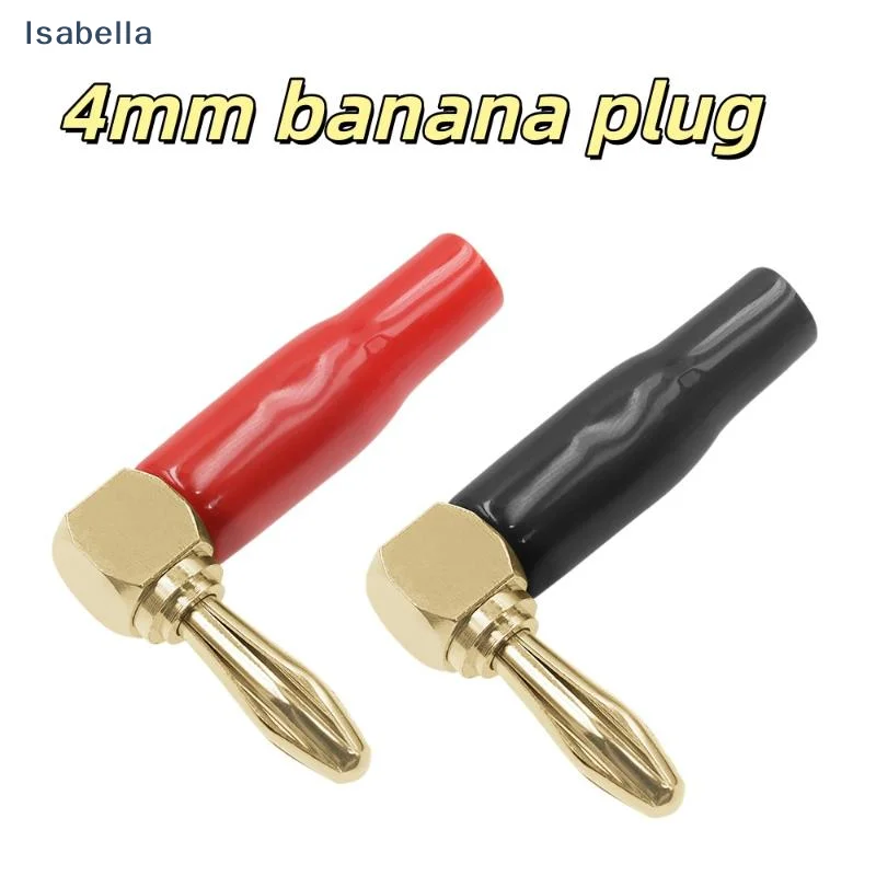 ★★4/8Pcs Soft Plastic Shell 90° Connectors 4mm L-shaped Right Angle Banana Plugs For Audio Video & Speaker Systems