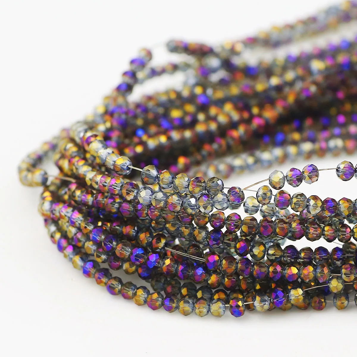 2,5 mm 150/300/600 Stück lila Kristall facettierte flache runde Spacer lose Glasperlen für Schmuckherstellung Armbänder Halsketten Ohrringe