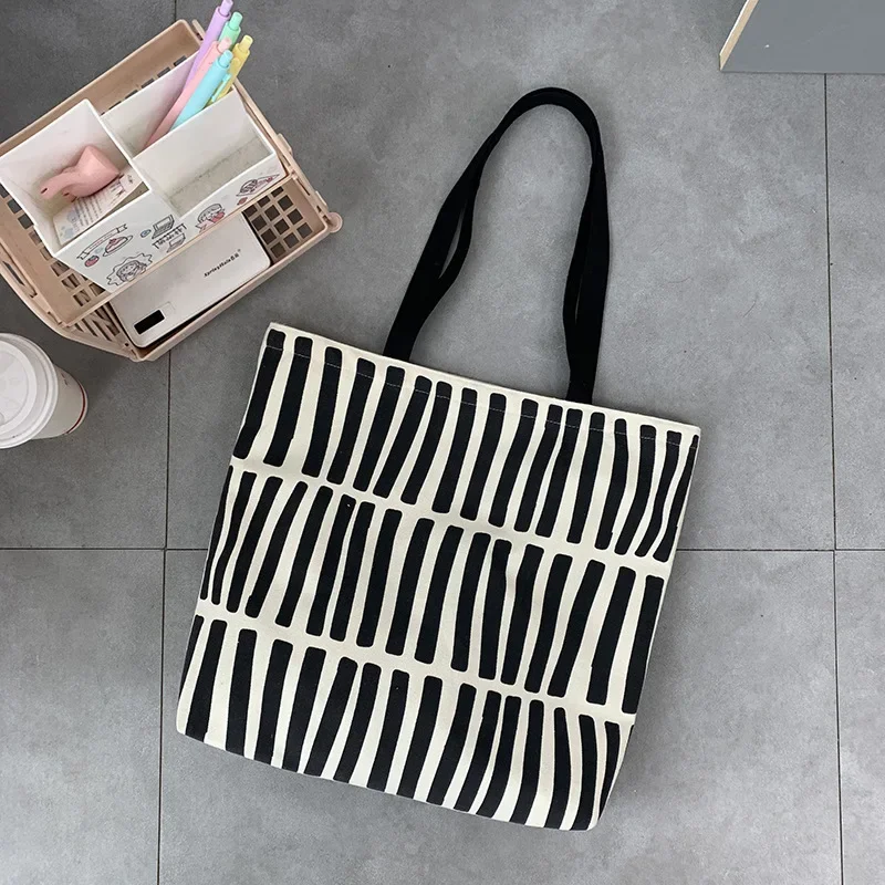 Women Canvas Tote Bag Fashion Korean Cotton Cloth Eco Reusable Shopping Bags Large Ladies Shoulder Shopper Bag Student Handbags