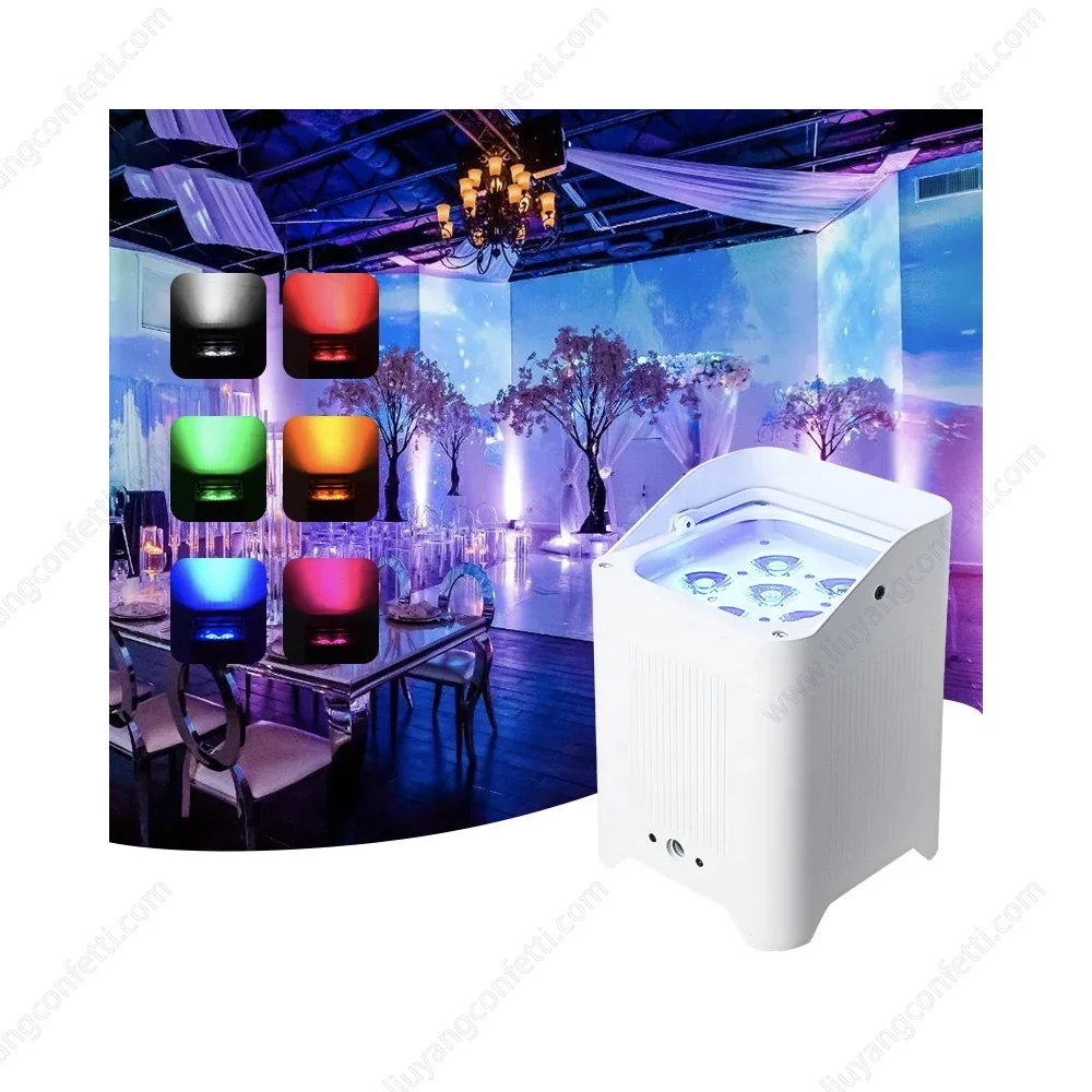 

6x18w RGBWA UV Wireless DMX Par Can Up lights Battery Powered LED Uplight For Wedding Party bar dj Wedding Stage Event Hotel SFX