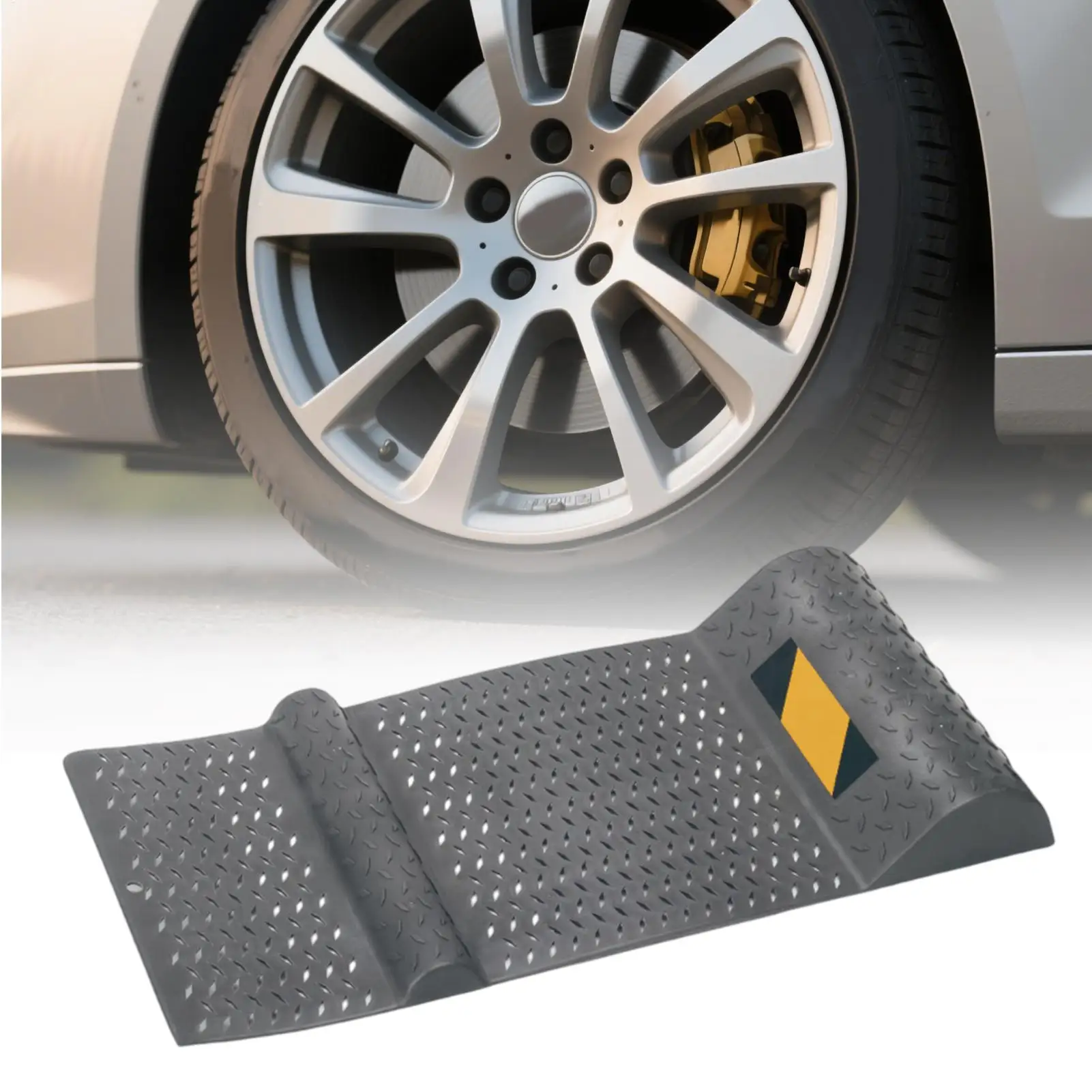 Tire Pad Positioning Barrier Parking Stopper for Garage Anti-slip Garage Car Stopper Tire Support Chock For Secure Car Park