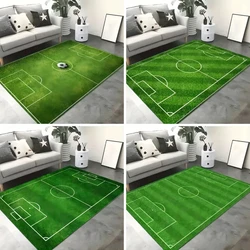 Soccer Field Pattern Area Carpet for Boy's Bedroom Living Room Decoration Washable Polyester Anti Slip Floor Mat Sofa Decor Rug