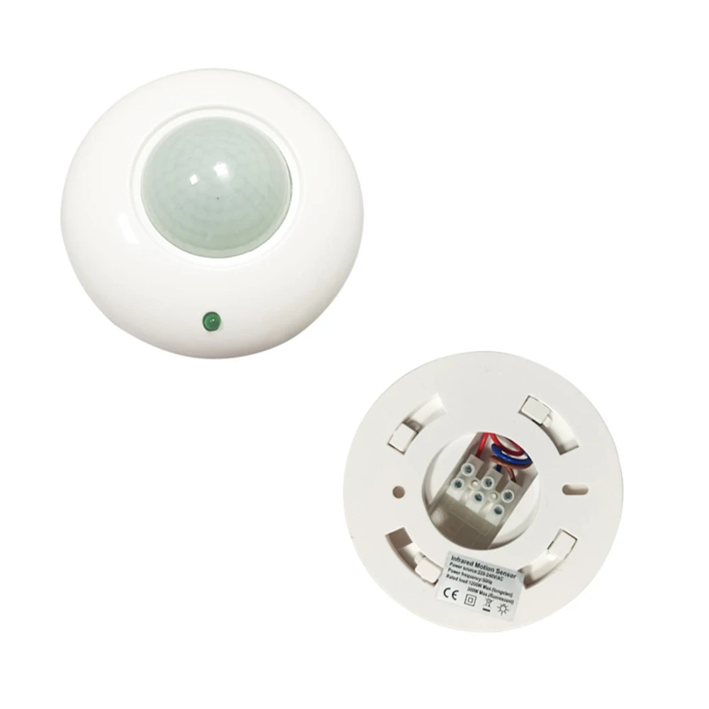 220V round Ceiling-Mounted Human Sensor Switch with Adjustable Time Light Distance Sensor for Corridor