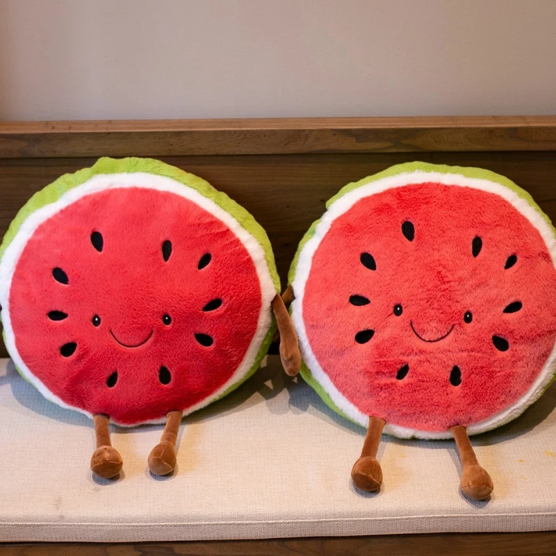 45 سنتيمتر Kawaii الصيف سيقان طويلة البطيخ أفخم دمية وسادة الأحمر الجولة البطيخ الفاكهة ألعاب من نسيج مخملي هدية تزيين المنزل للأطفال