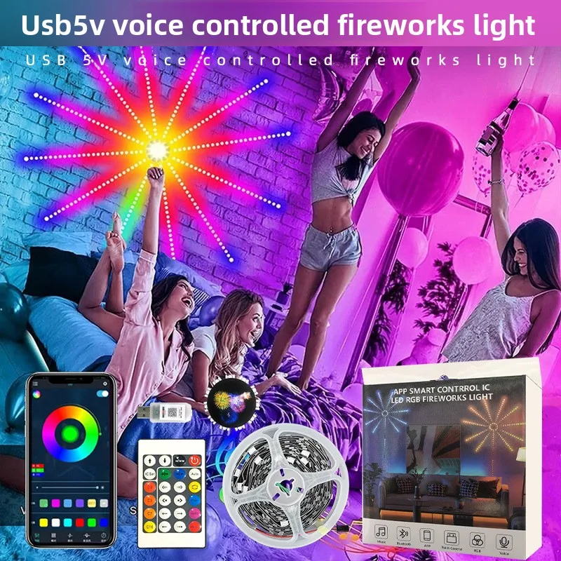 

Christmas decoration,Bluetooth voice-activated USB 5V LED magic lights with APP control